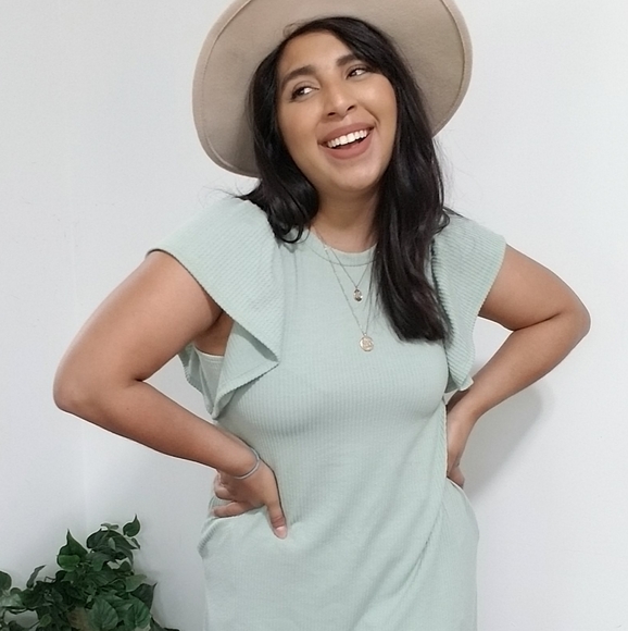 REJOICE RIBBED DRESS IN WHITE - Picture 7 of 7